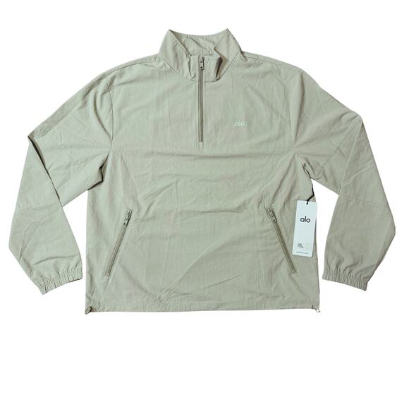 Alo Yoga Light Weight Takeaway Track Pullover Limestone (Green) Size Small NWT - Picture 3 of 7